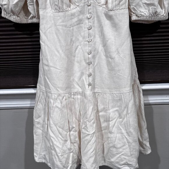 American Eagle Puff Sleeve Babydoll Dress Cream SZ: Small - Picture 6 of 15